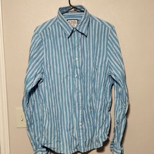 Carbon Athletic Button up Blue/White